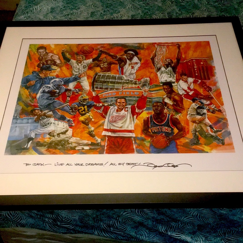 Detroit Greats Framed Painting